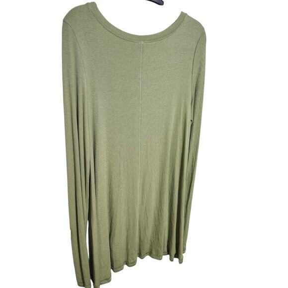 Free People January Ribbed Scoop-Neck T-Shirt Tunic Moss Green Size M - Picture 6 of 8